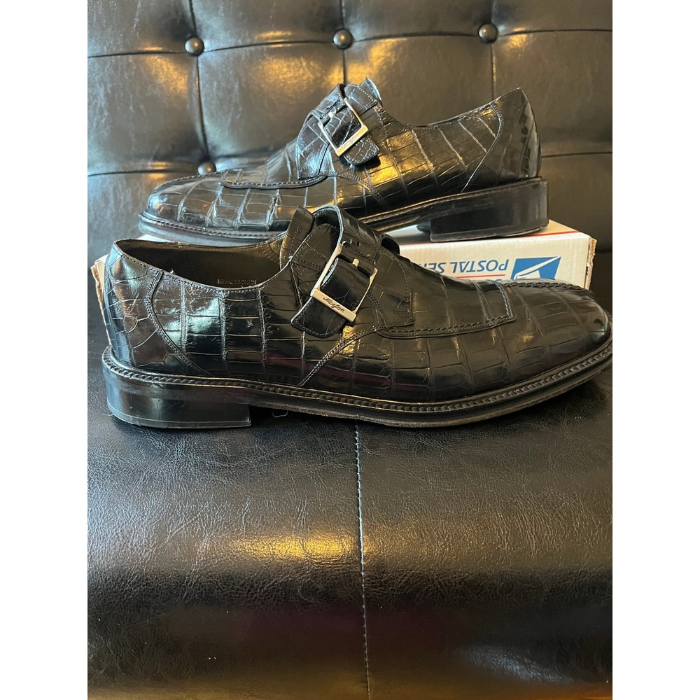 Paolo De Marco Mens Genuine Alligator‎ Monk Strap